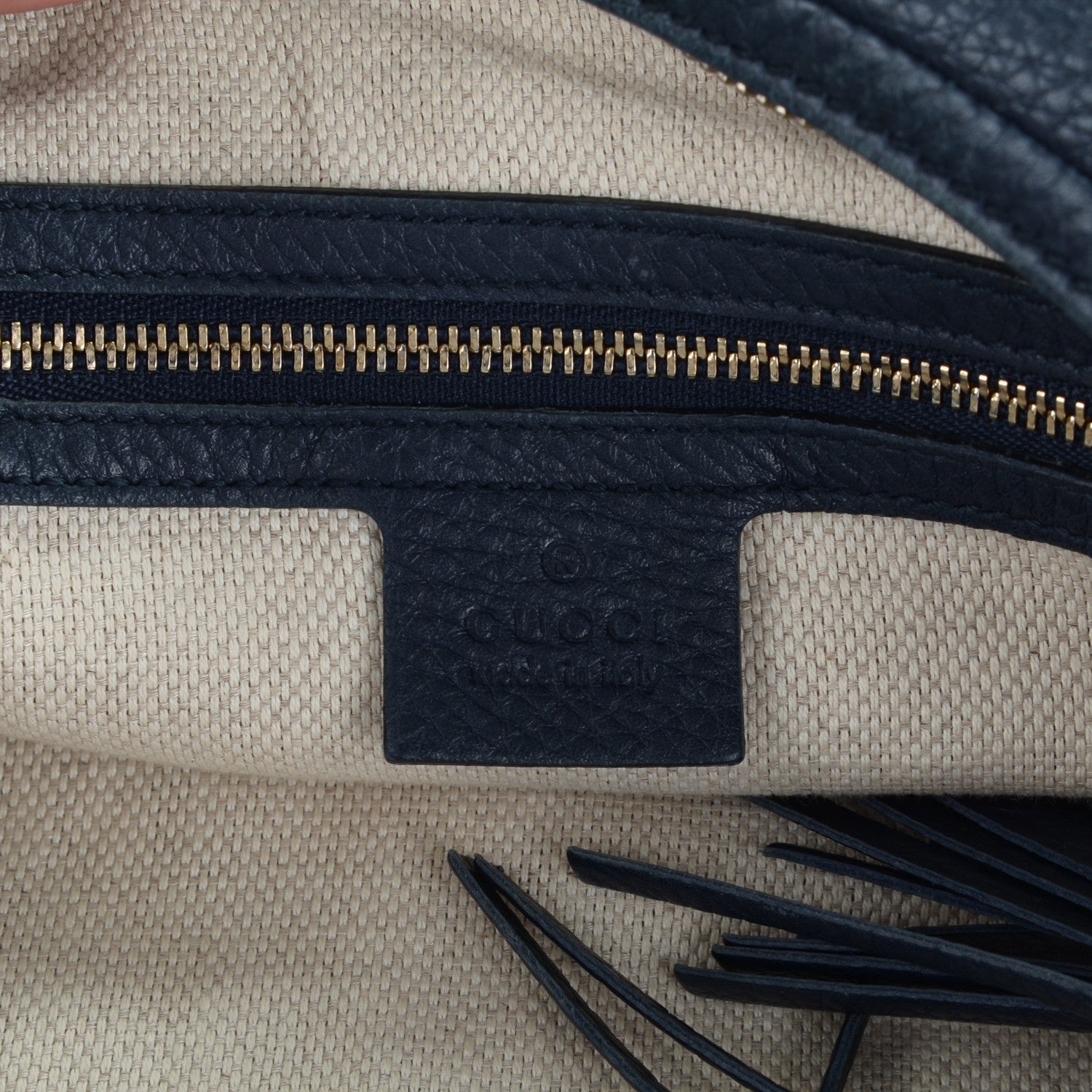 Gucci Pebbled Calfskin Large Soho Hobo Dark Blue 6 of 7