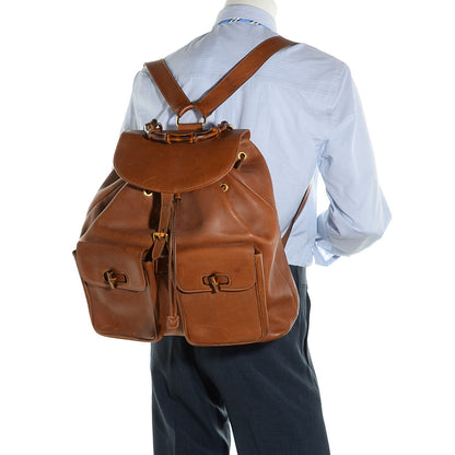 Gucci Leather Bamboo Backpack Brown 2 of 9