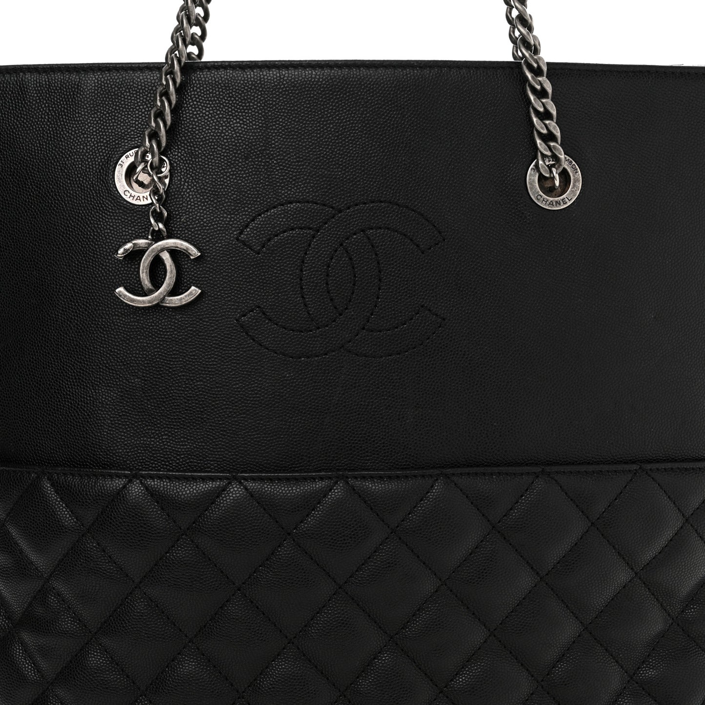 Caviar Quilted Urban Delight Tote Black