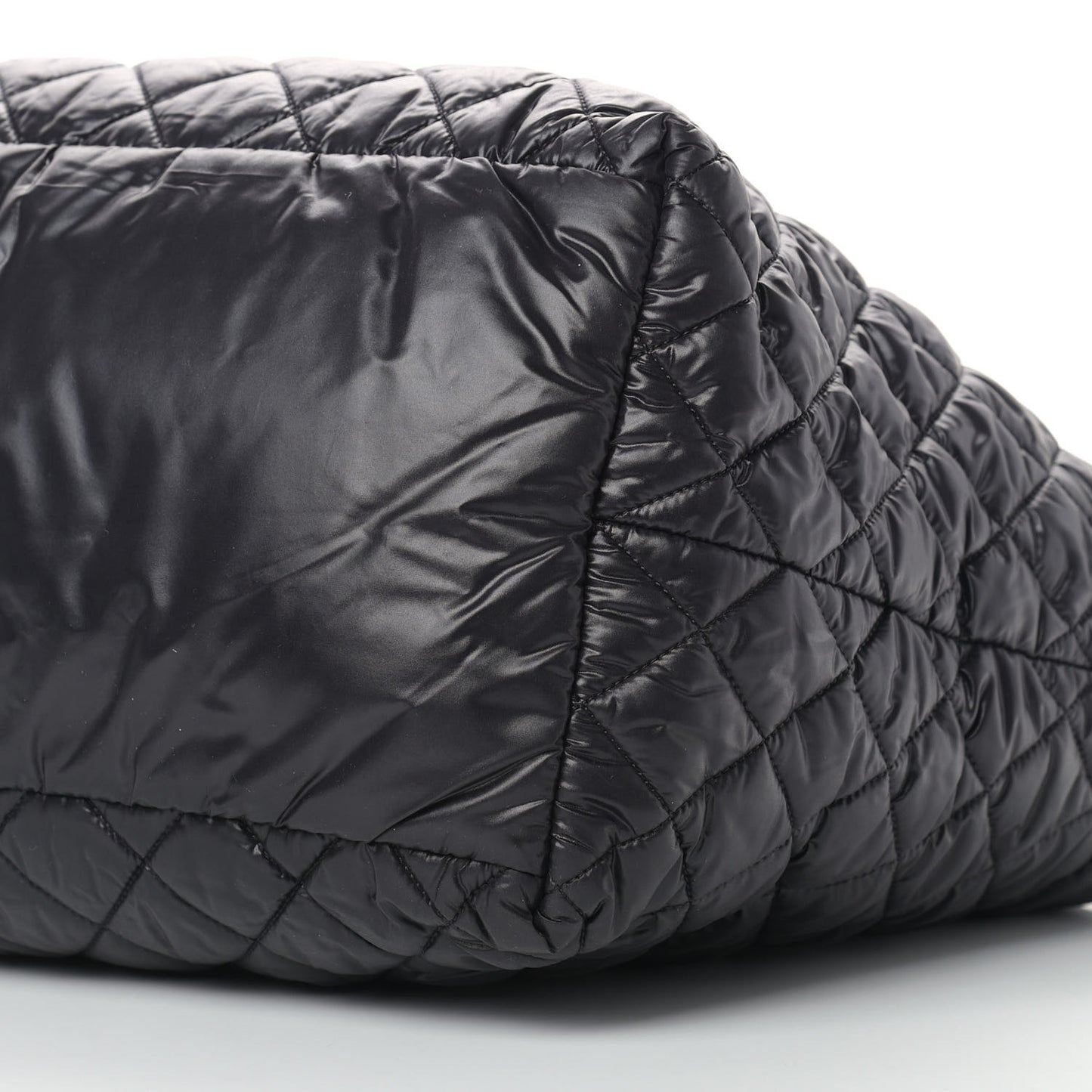 Nylon Quilted Large Coco Cocoon Tote Black
