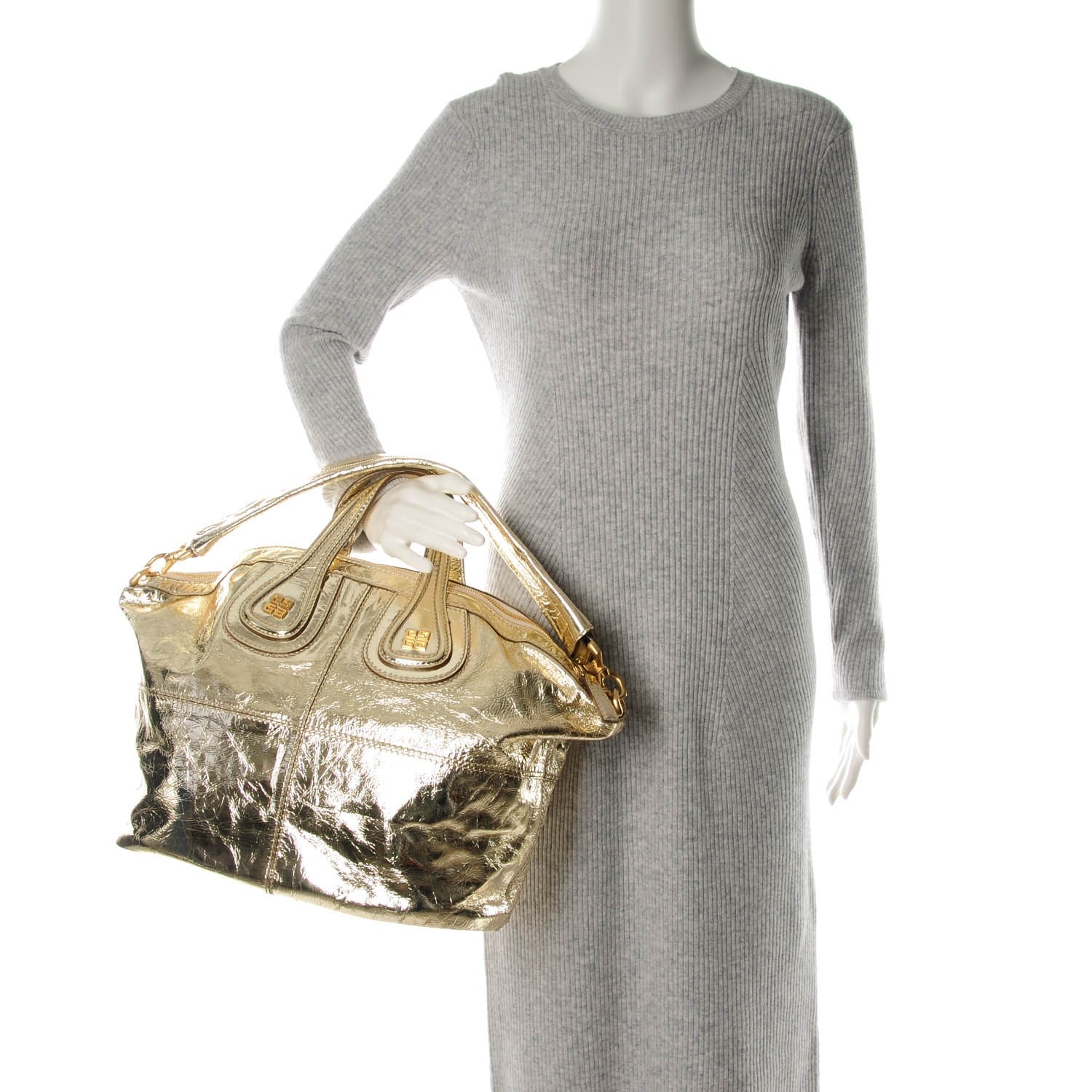 Givenchy Metallic Calfskin Medium Nightingale Gold 2 of 8