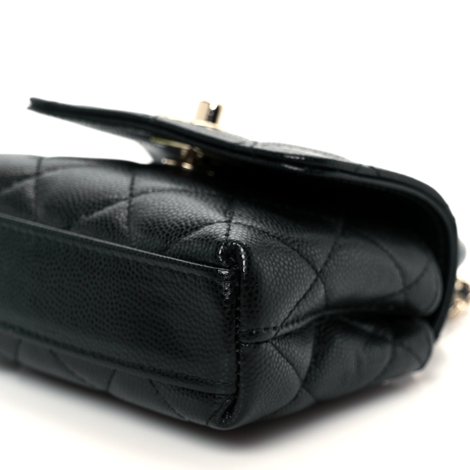 Chanel Caviar Quilted Nano Coco Handle Clutch With Chain Black 11 of 12