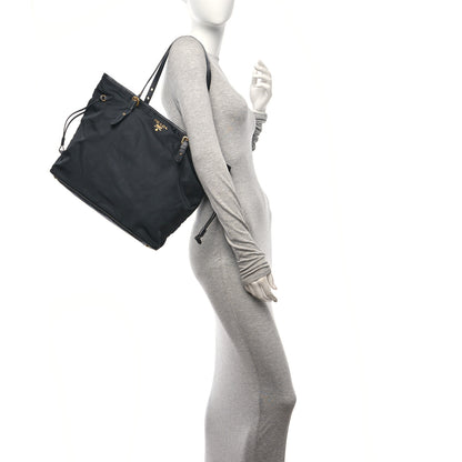 Prada Tessuto Nylon Saffiano Tote Black 2 of 11