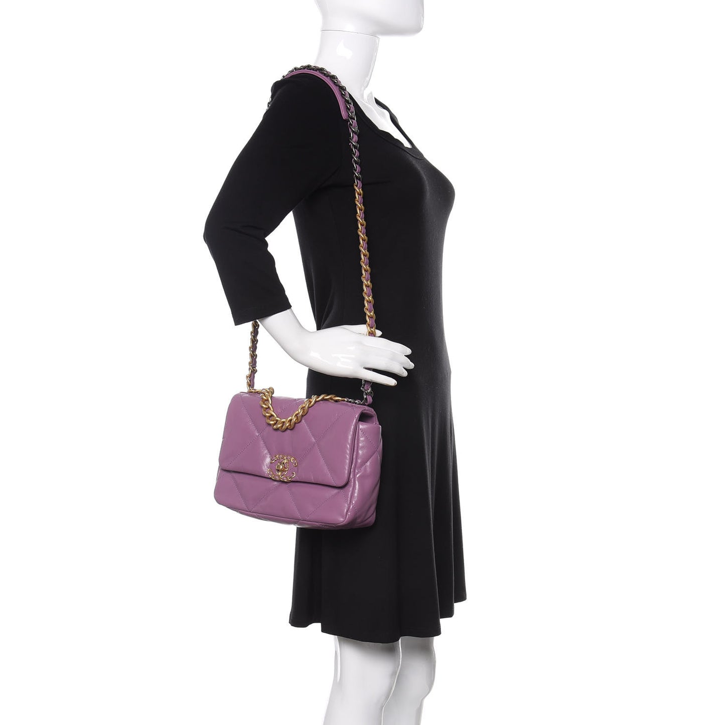 Goatskin Quilted Medium 19 Flap Violet Purple