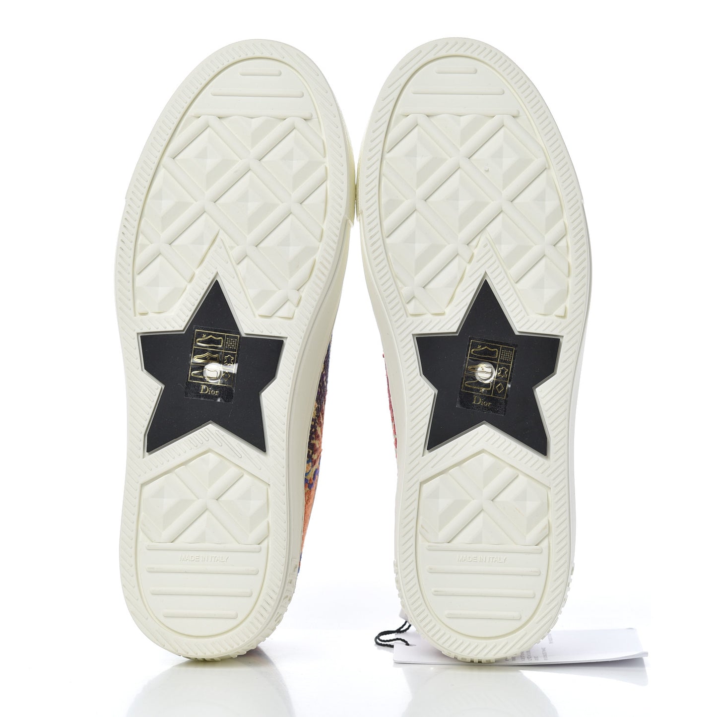 Canvas Embroidered Womens Walk'N'Dior Low Top Sneakers 37.5 Multicolor