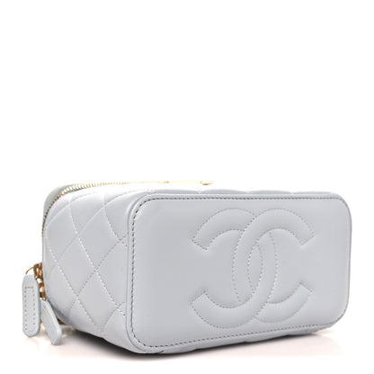 Chanel Lambskin Quilted Small CC Vanity Case With Chain Light Blue 4 of 11