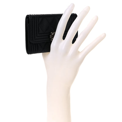 Chanel Caviar Quilted Boy Flap Card Holder Black 4 of 9