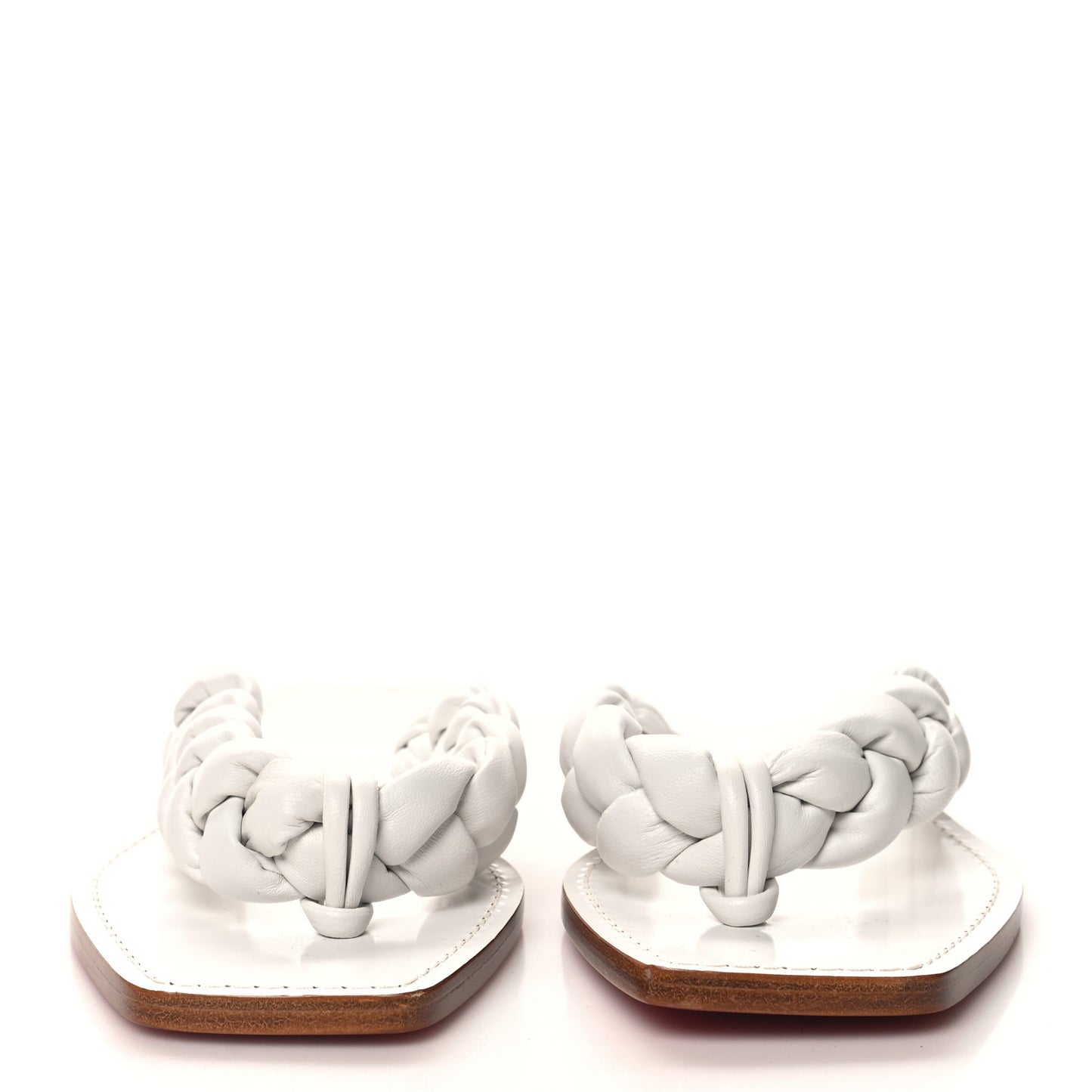 Nappa Braided Briotonga Flat Sandals 40 White