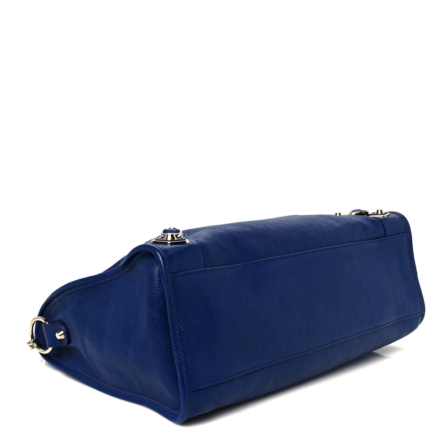 Chevre Gold Metallic Edge Hardware City Bleu Roi