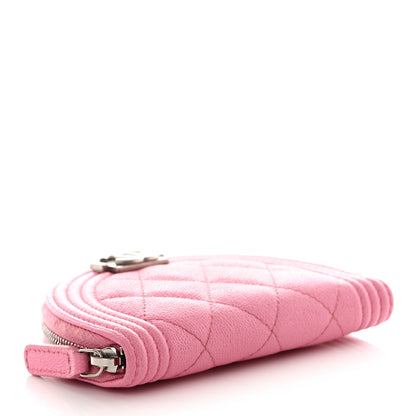 Chanel Caviar Quilted Boy Zipped Coin Purse Light Pink 4 of 8