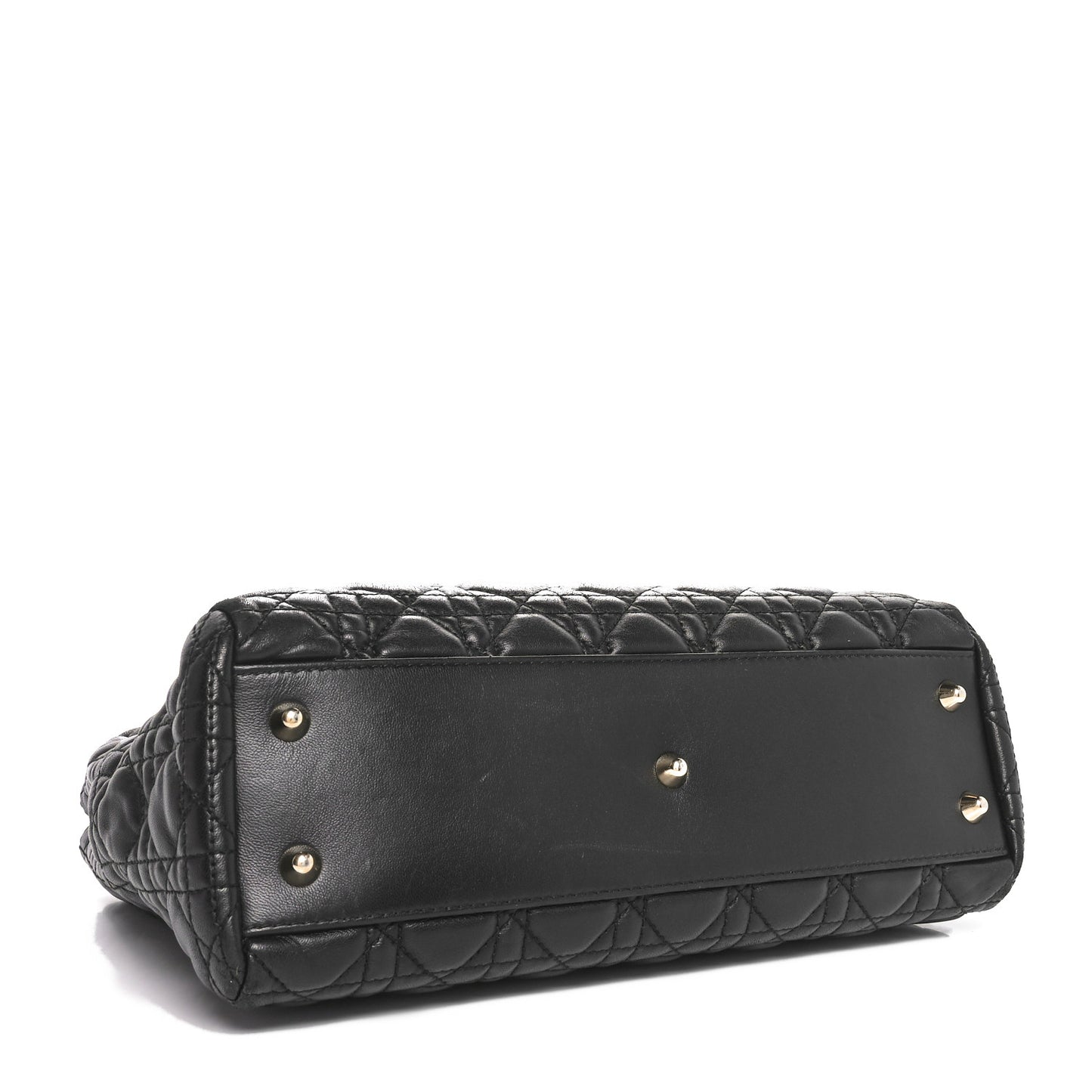 Lambskin Cannage Small Dior Soft Zipped Shopping Tote Black