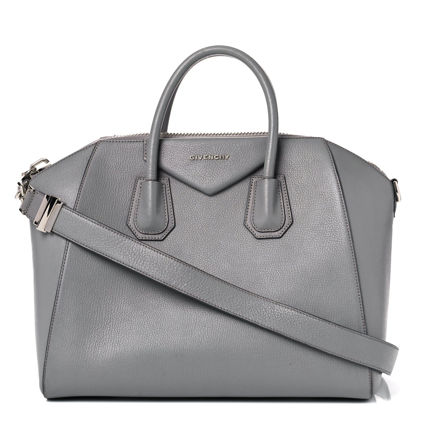 Sugar Goatskin Medium Antigona Pearl Grey
