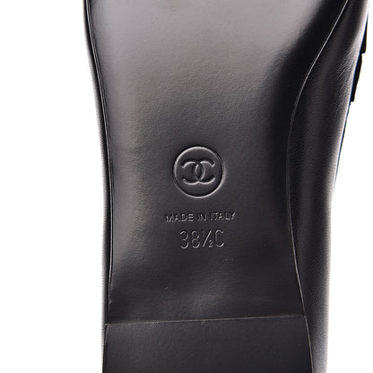 Chanel Lambskin CC Loafers 38.5 Black 8 of 11
