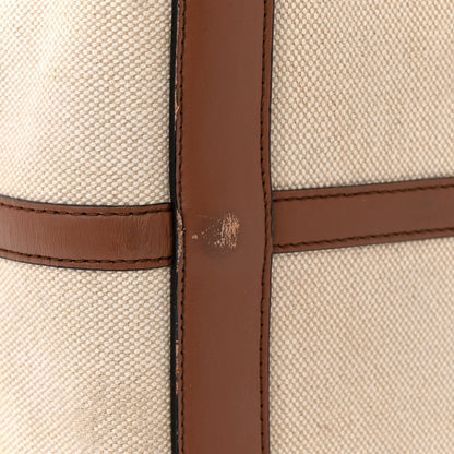 Burberry Cotton Canvas Calfskin Large Soft Belted Tote Bag Natural 10 of 13