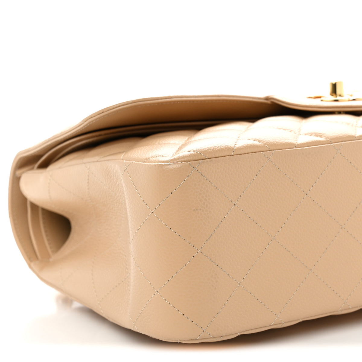 Chanel Caviar Quilted Jumbo Double Flap Beige 9 of 10