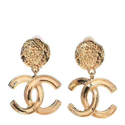 Chanel CC Drop Clip On Earrings Gold 1 of 3