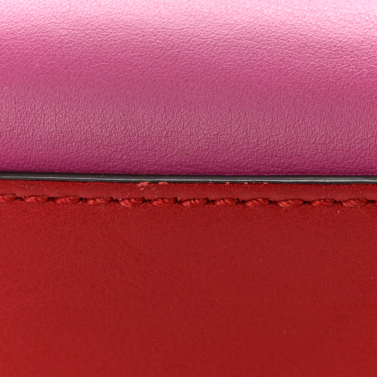 Moon Calfskin Bi-Color Medium Padlock Shoulder Bag New Rosette Hibiscus Red