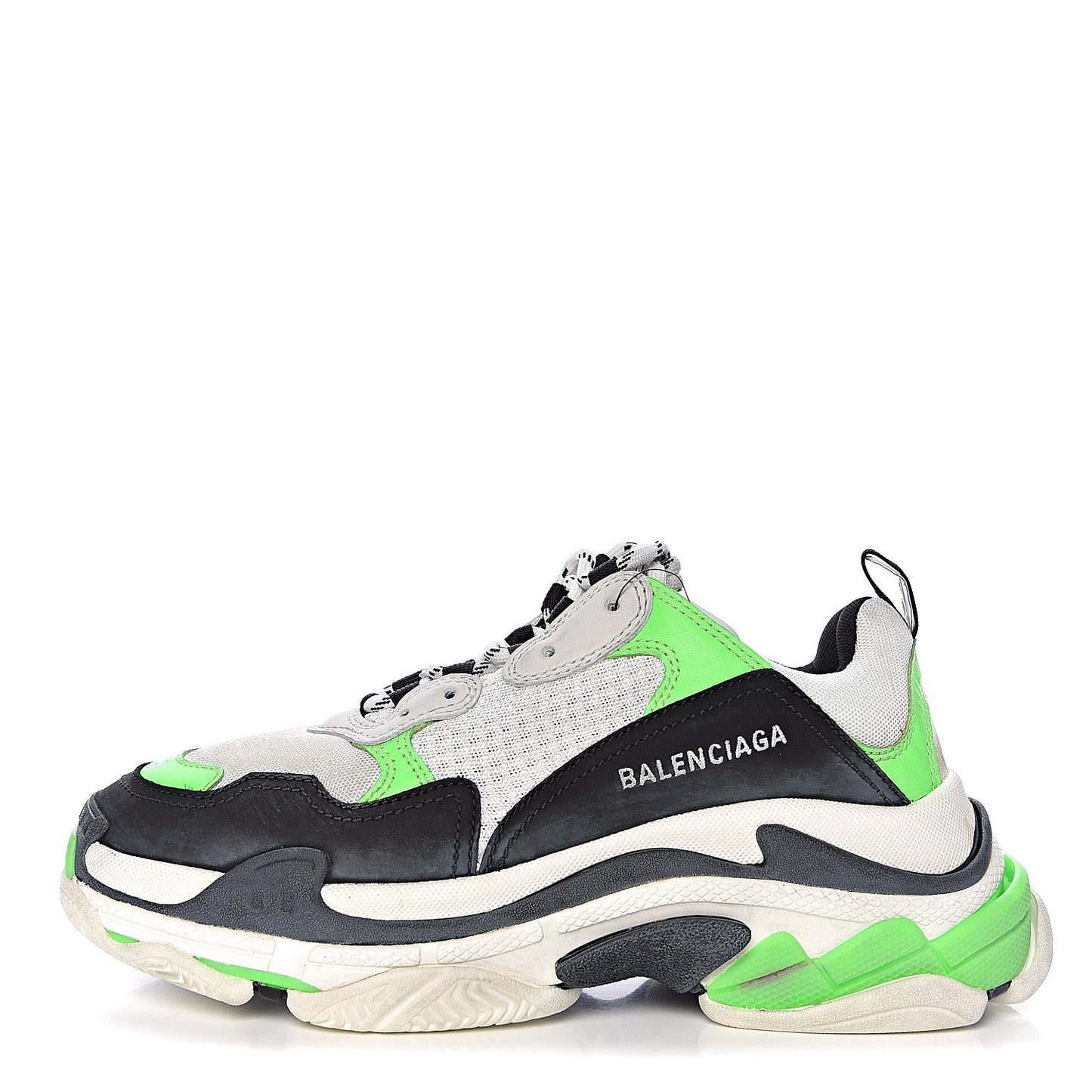 Fabric Mesh Womens Triple S Sneakers 39 White Green Fluo Black