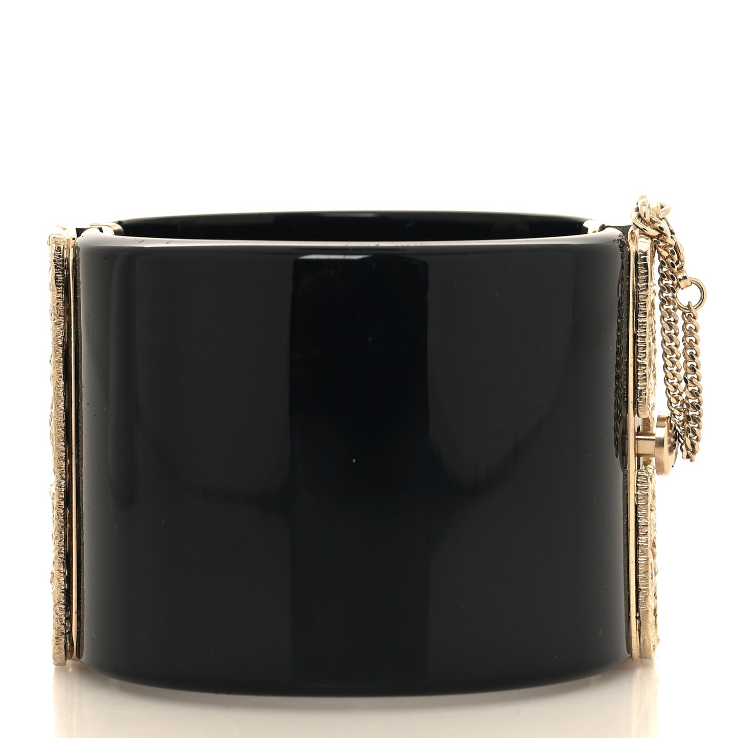 Resin Chain CC Tweed Cuff Black Gold