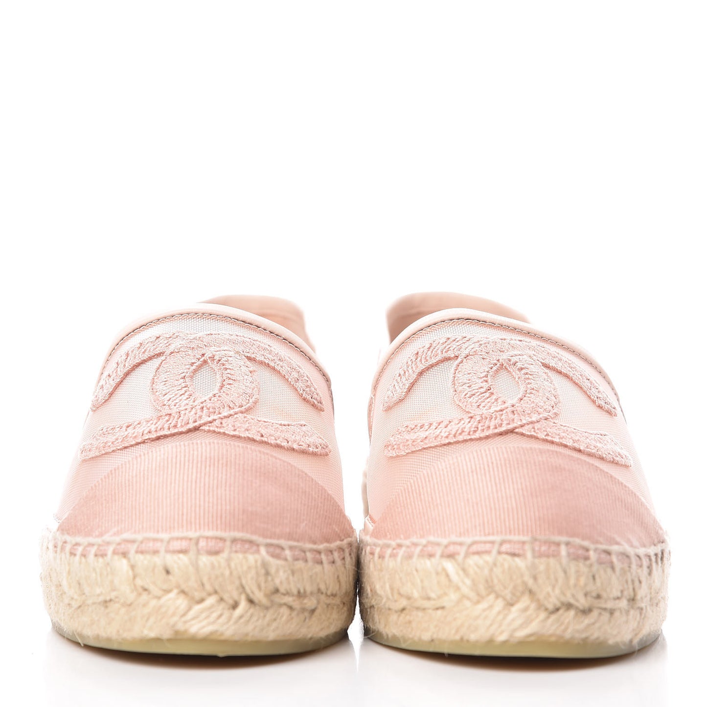 Mesh Grosgrain CC Espadrilles 38 Pink