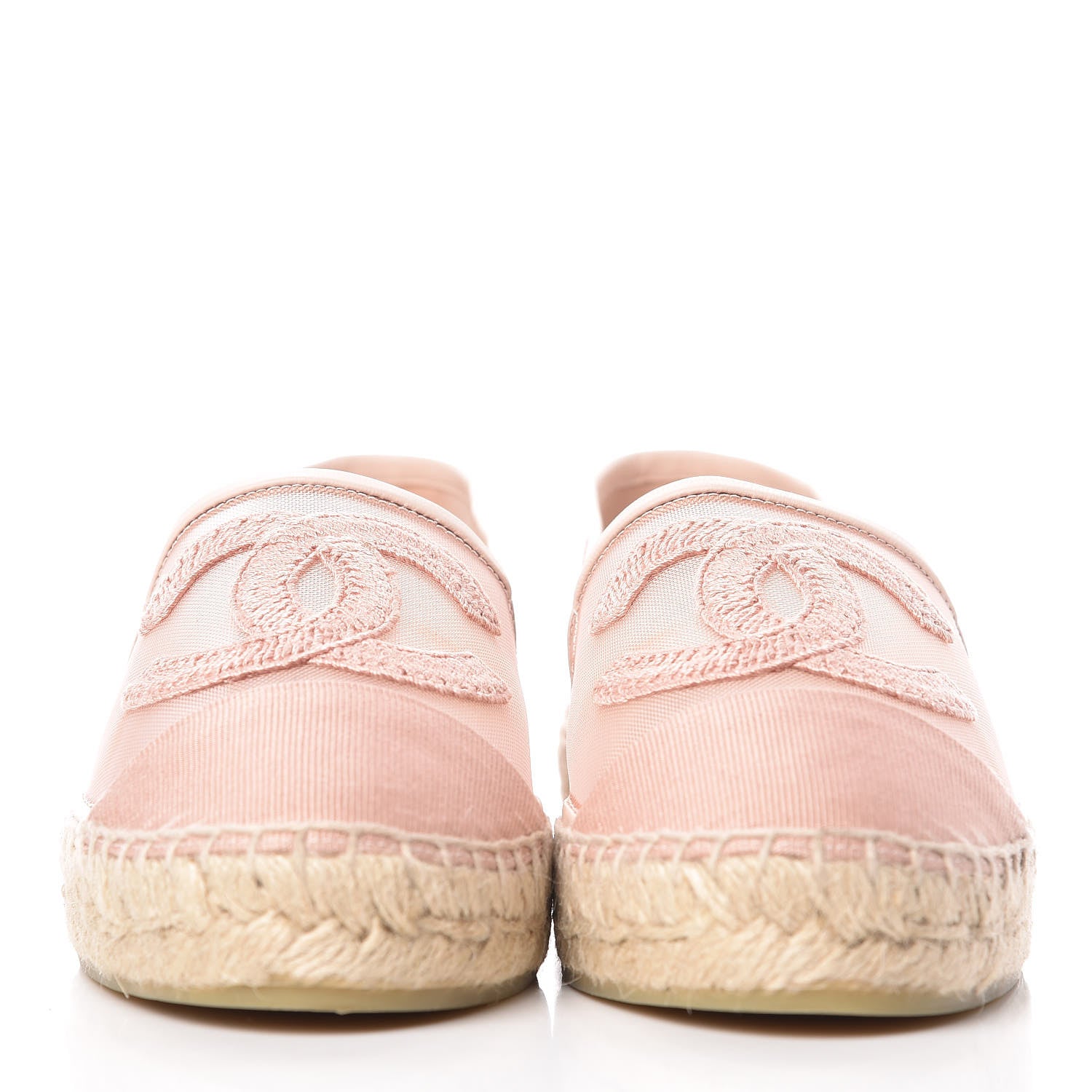 Chanel Mesh Grosgrain CC Espadrilles 38 Pink 2 of 10