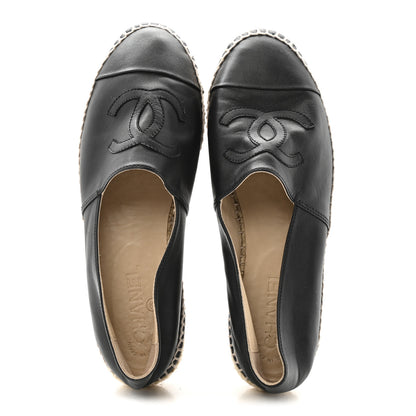 Chanel Lambskin CC Espadrilles 39 Black 2 of 11