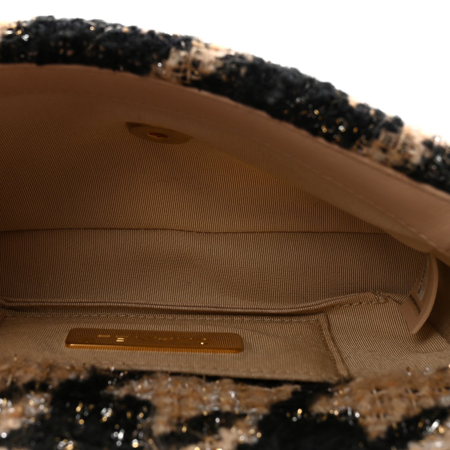 Chanel Tweed Quilted Chanel 19 Waist Bag Beige Black 4 of 9