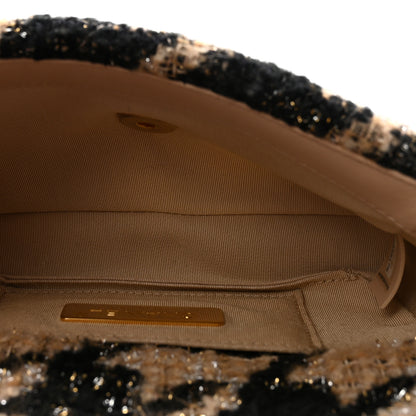 Chanel Tweed Quilted Chanel 19 Waist Bag Beige Black 4 of 9