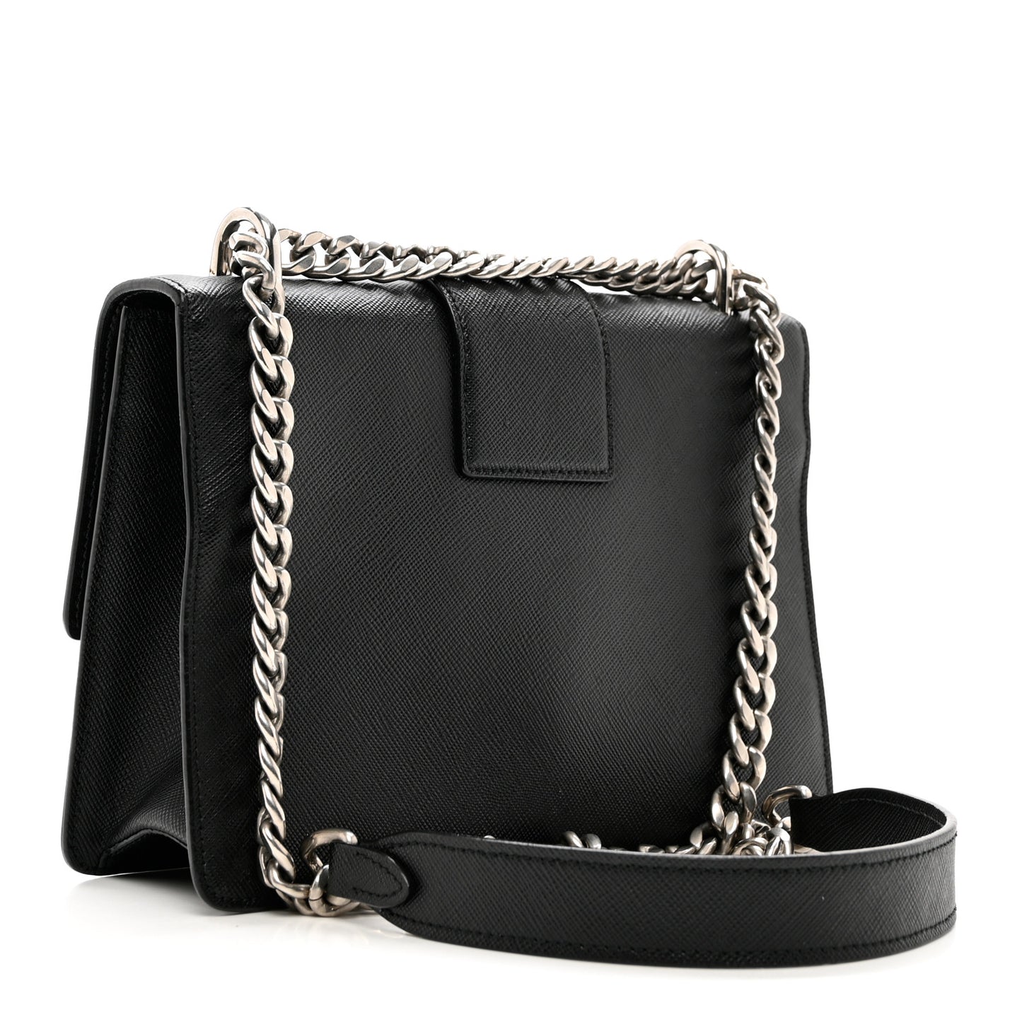 Saffiano Pattina Crossbody Bag Black