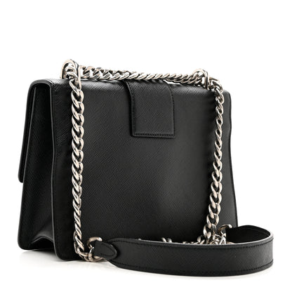Prada Saffiano Pattina Crossbody Bag Black 3 of 10