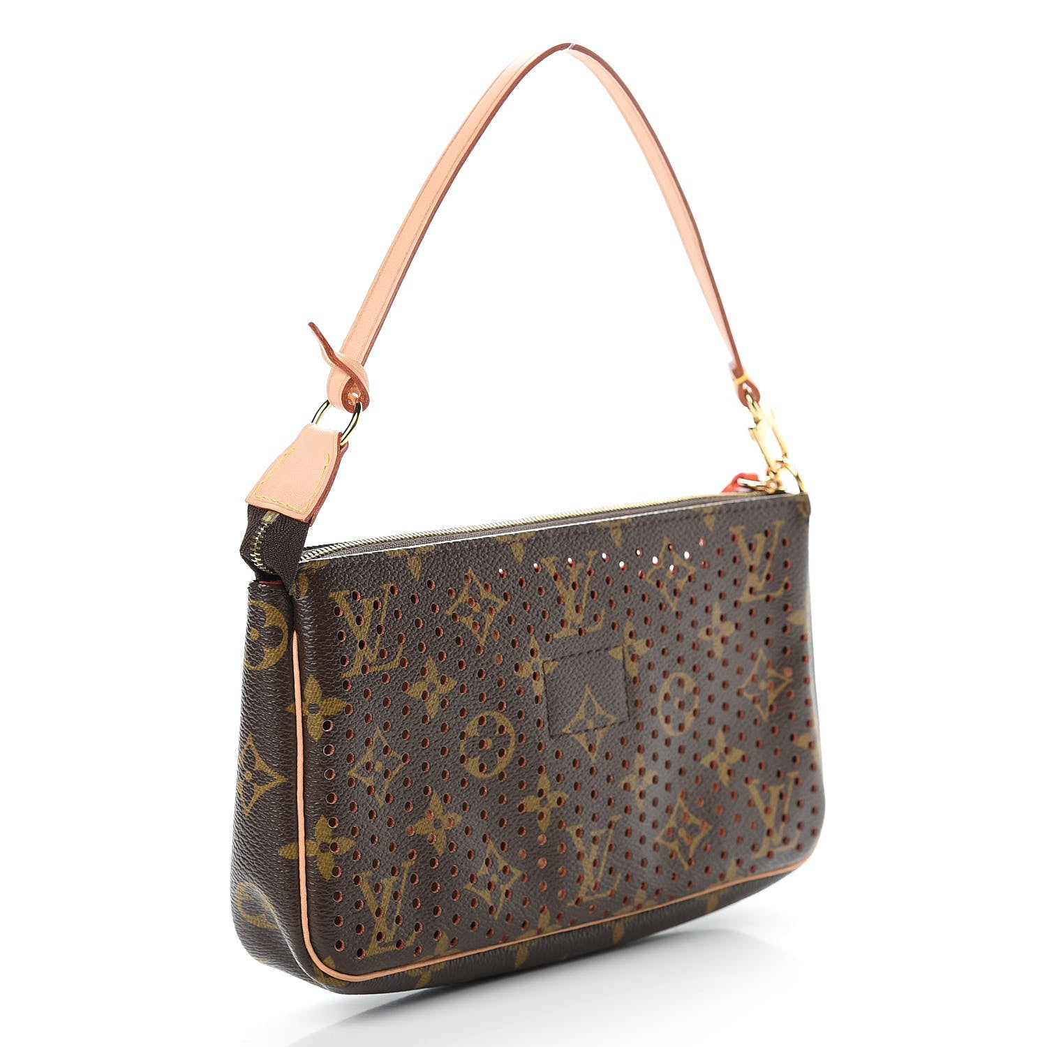 Louis Vuitton Monogram Perforated Pochette Accessories Bag Orange 3 of 10