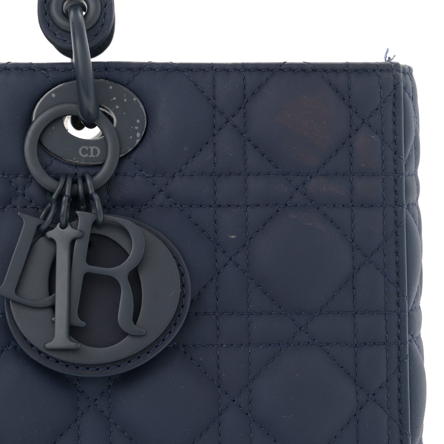 Ultra Matte Calfskin Cannage Large Lady Dior Blue