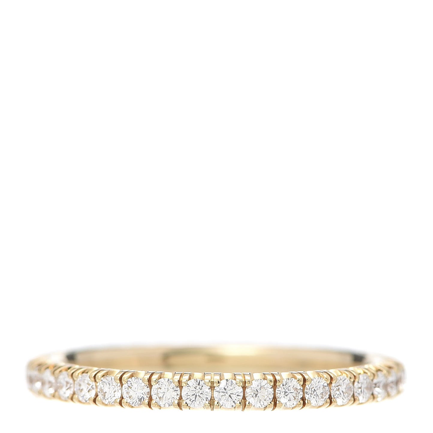 18K Yellow Gold Diamond 2mm Etincelle de Wedding Band Ring 52 6