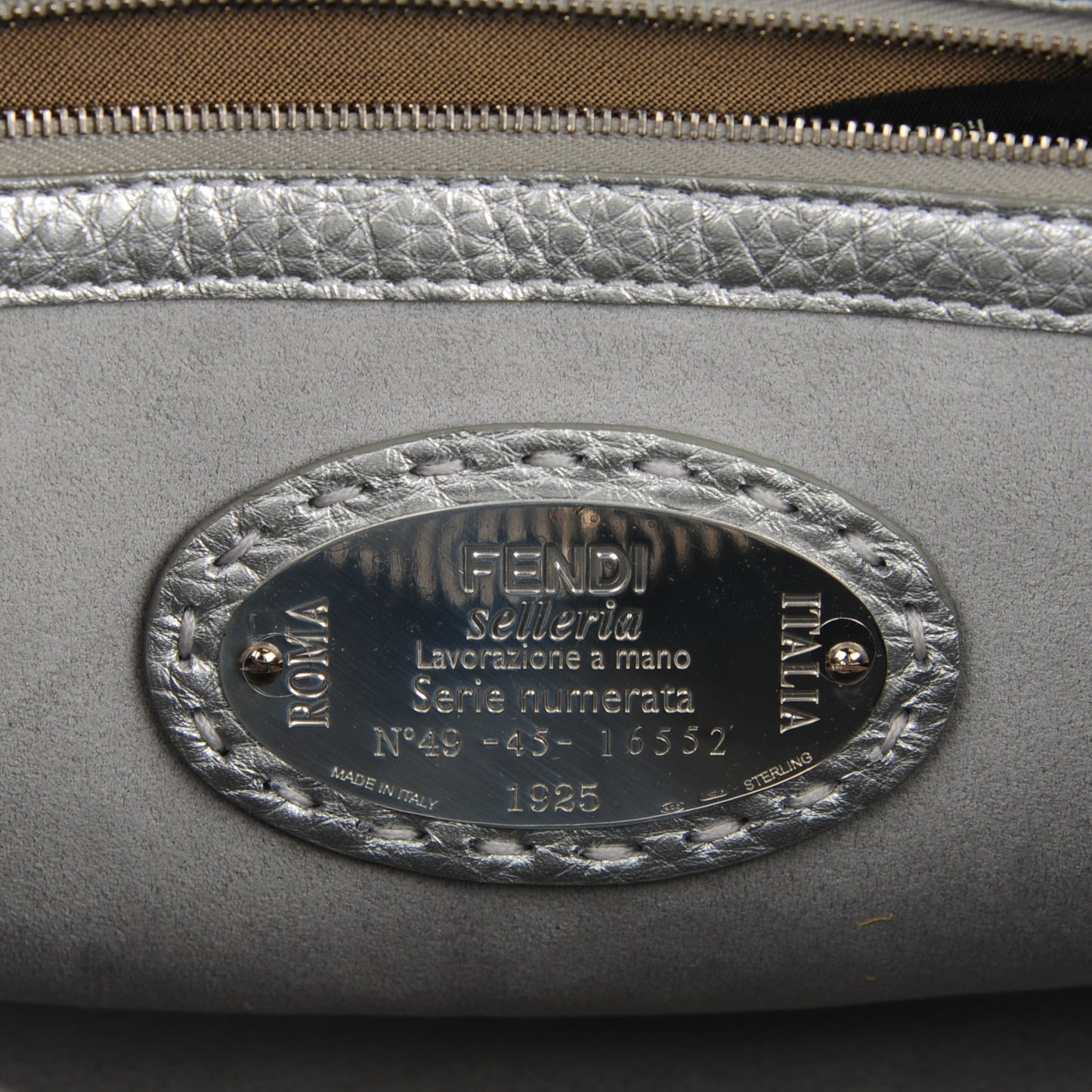 Cuoio Romano Lux Selleria Lei Boston Tote Argento