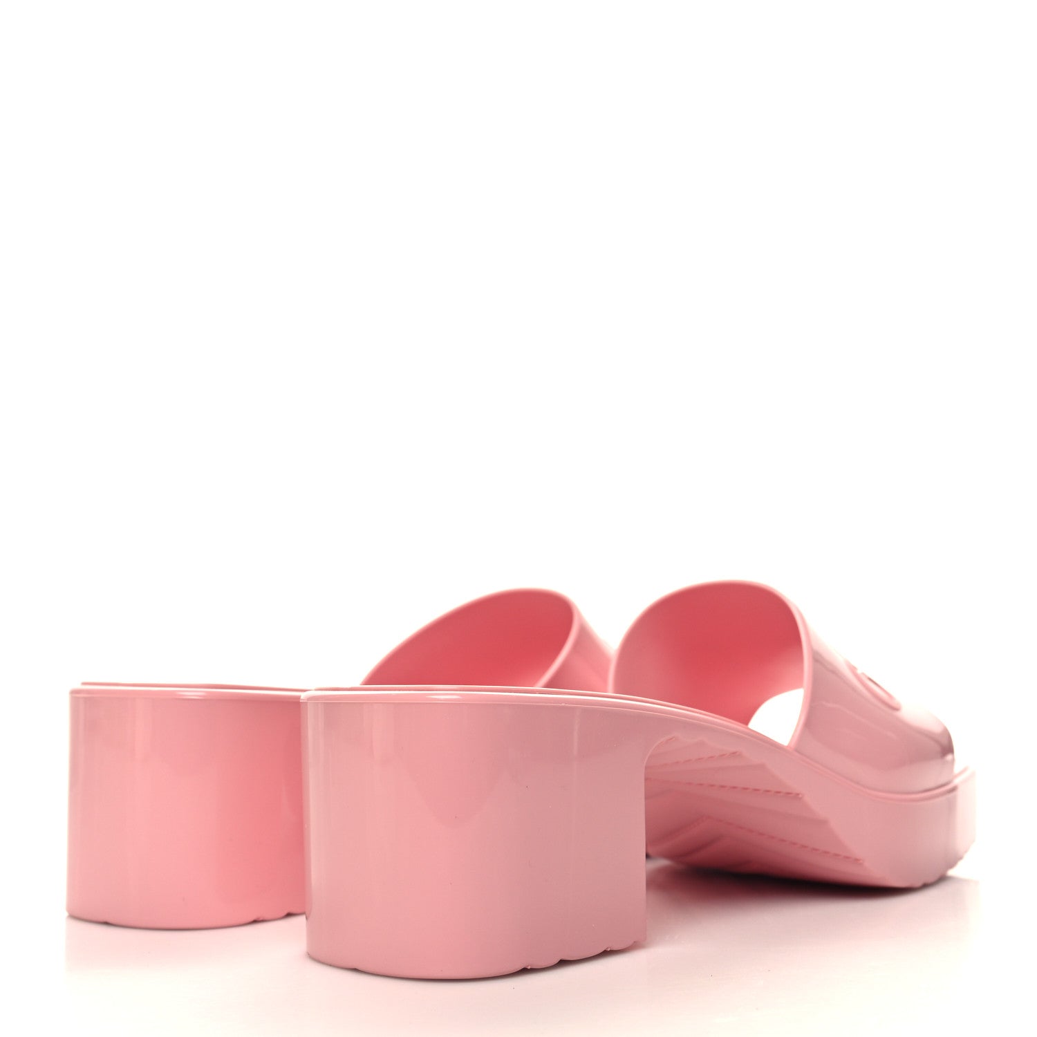 Gucci Rubber Gucci Logo Womens Platform 20/60mm Slide Sandals 40 Wild Rose 4 of 9
