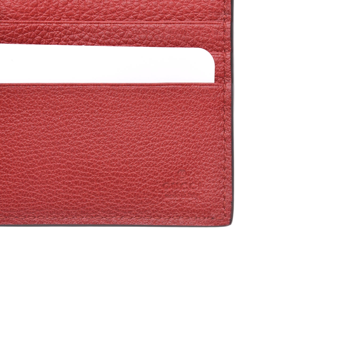 Gucci Calfskin Logo Bi-Fold Wallet Red 6 of 9
