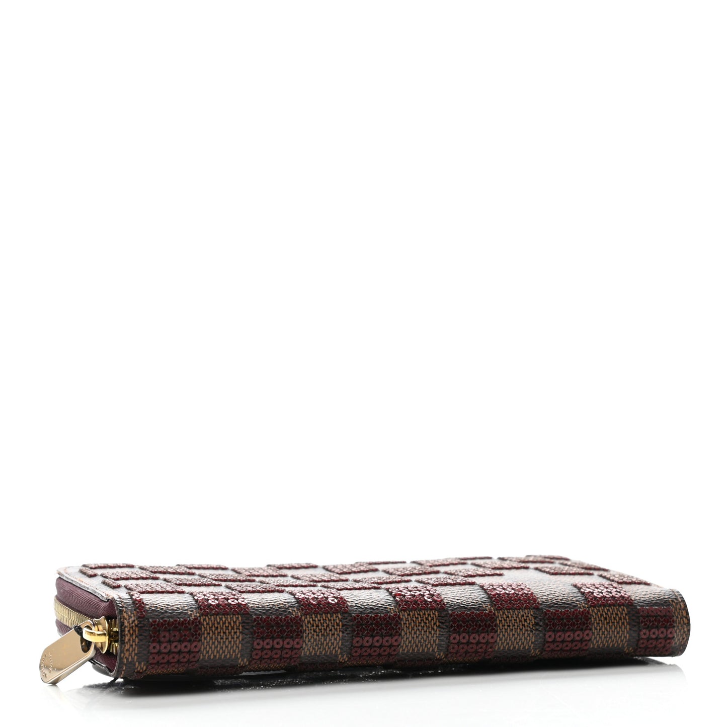 Damier Paillettes Zippy Wallet Red