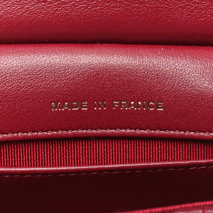 Chanel Calfskin Quilted Lady Handle Flap Card Holder With Chain Red 7 of 11