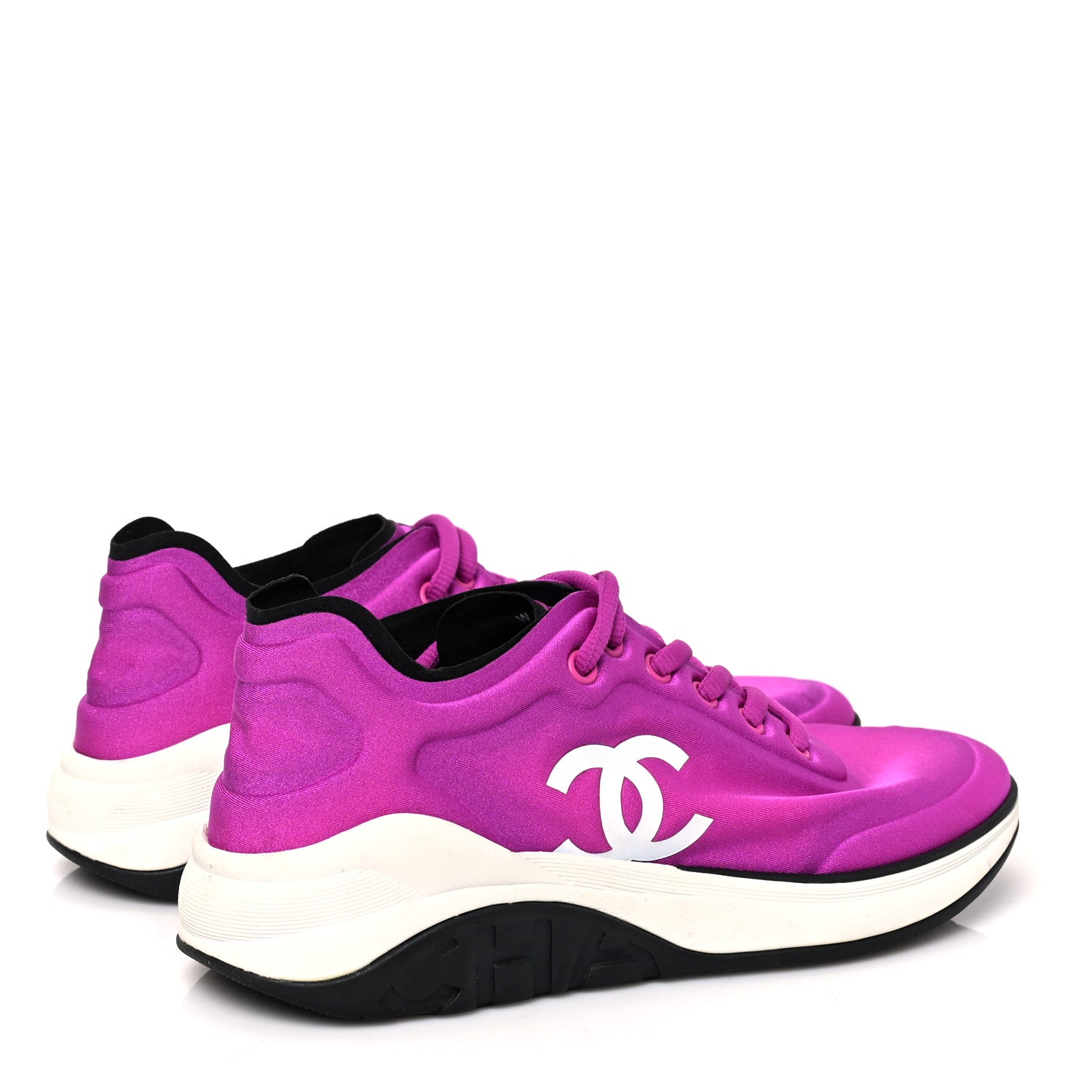Chanel Calfskin Mesh Lycra Sneakers 36.5 Dark Pink 4 of 7