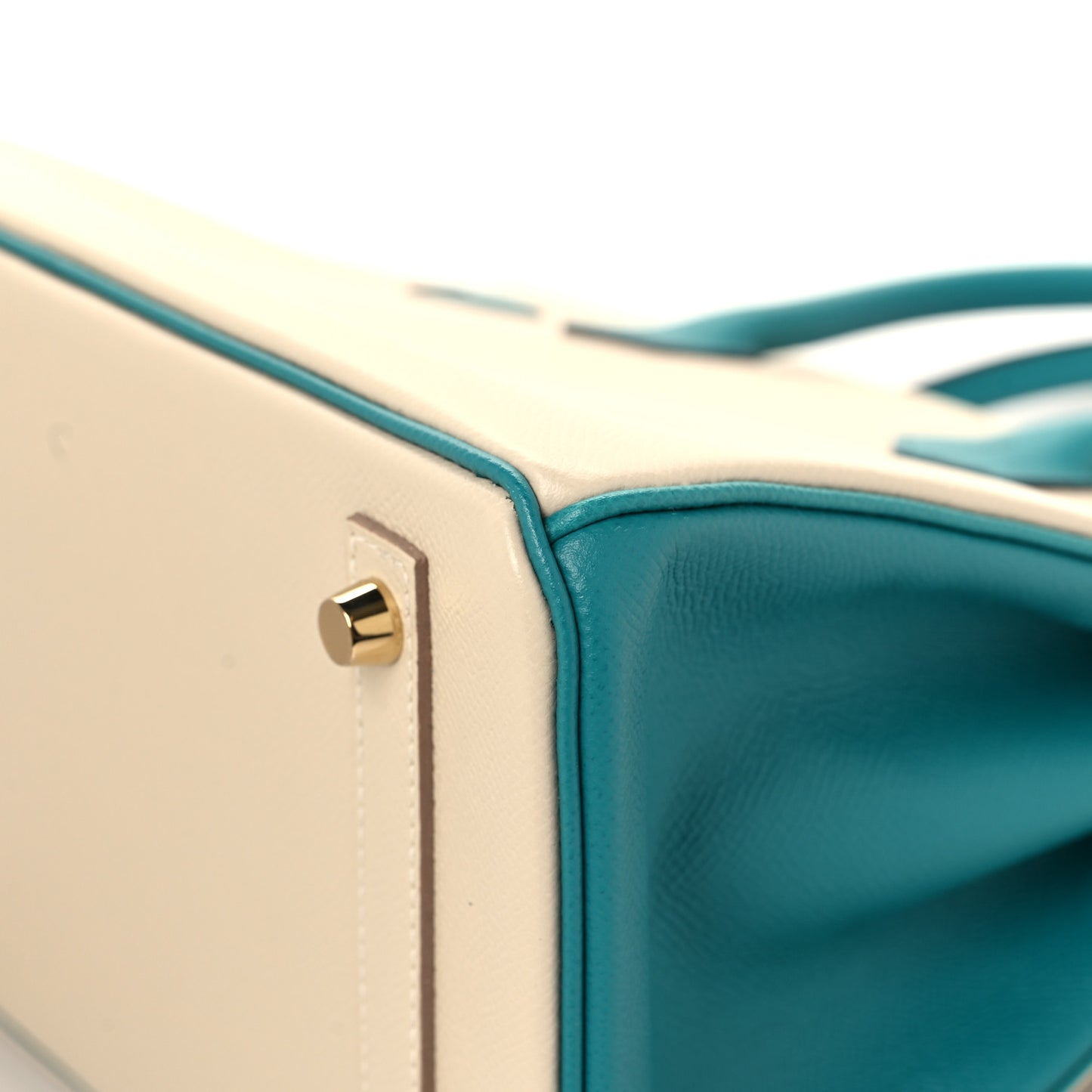 Epsom Horseshoe Bi Color Birkin 30 Craie Bleu Paon