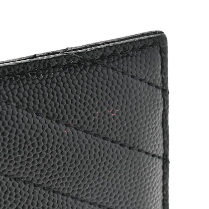 Saint Laurent Grain De Poudre Matelasse Chevron Monogram Credit Card Case Black 8 of 10