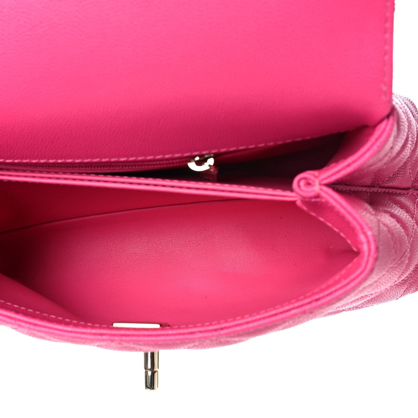 Caviar Quilted Mini Coco Handle Flap Rose
