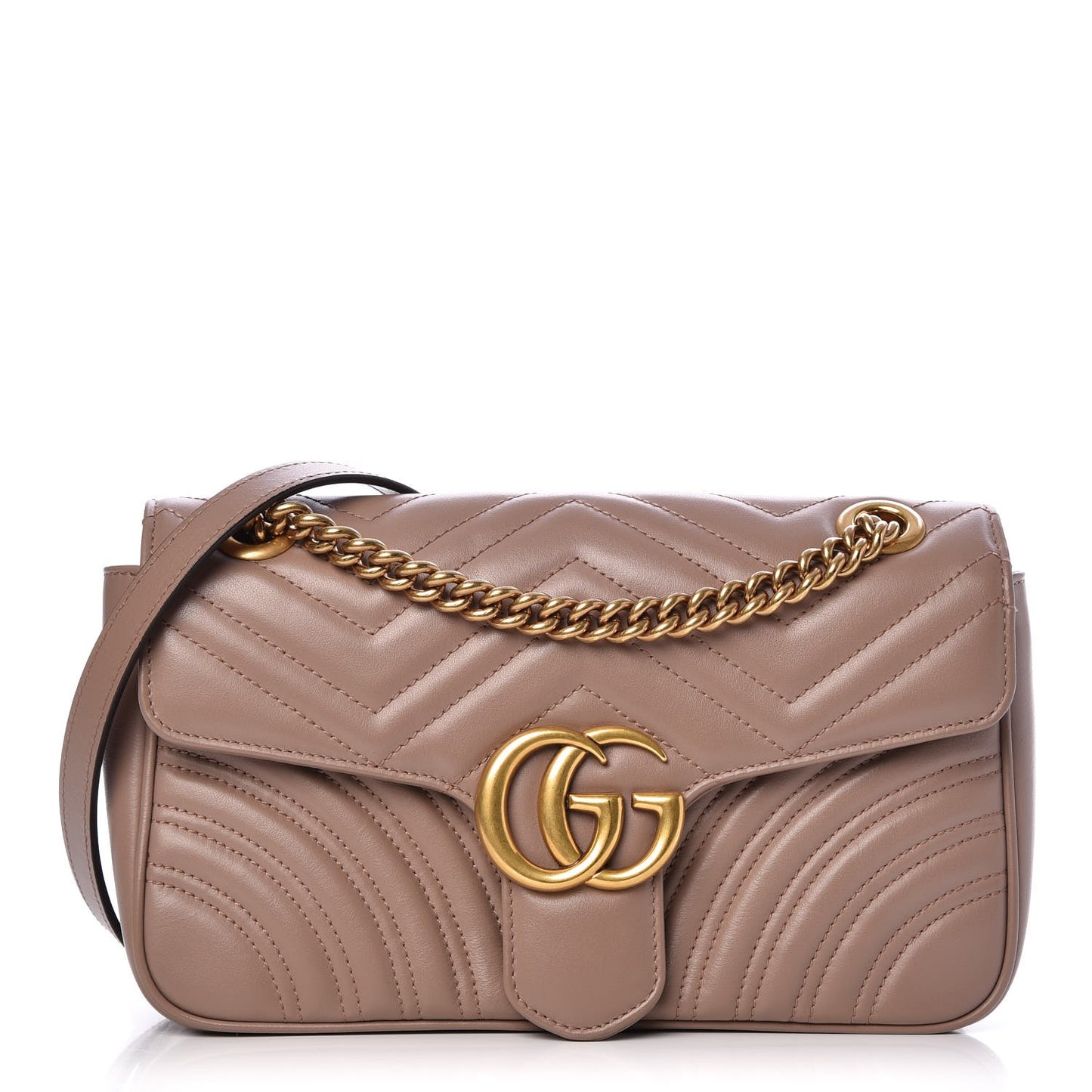 Calfskin Matelasse Small GG Marmont Shoulder Bag Porcelain Rose