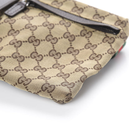 Gucci GG Monogram Web Double Pocket Belt Bag Dark Brown 6 of 8