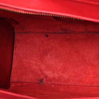 Celine Drummed Calfskin Nano Luggage Red 9 of 14