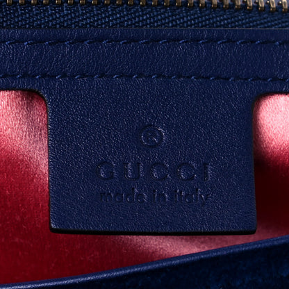 Gucci Velvet Matelasse Medium GG Marmont Shoulder Bag Cobalt Blue 6 of 12