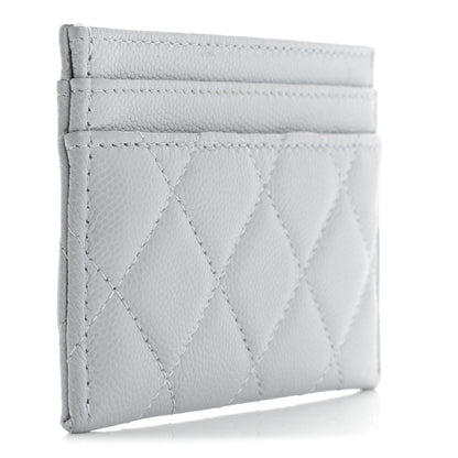Chanel Caviar Quilted Crystal CC Logo Card Holder Light Blue 3 of 9
