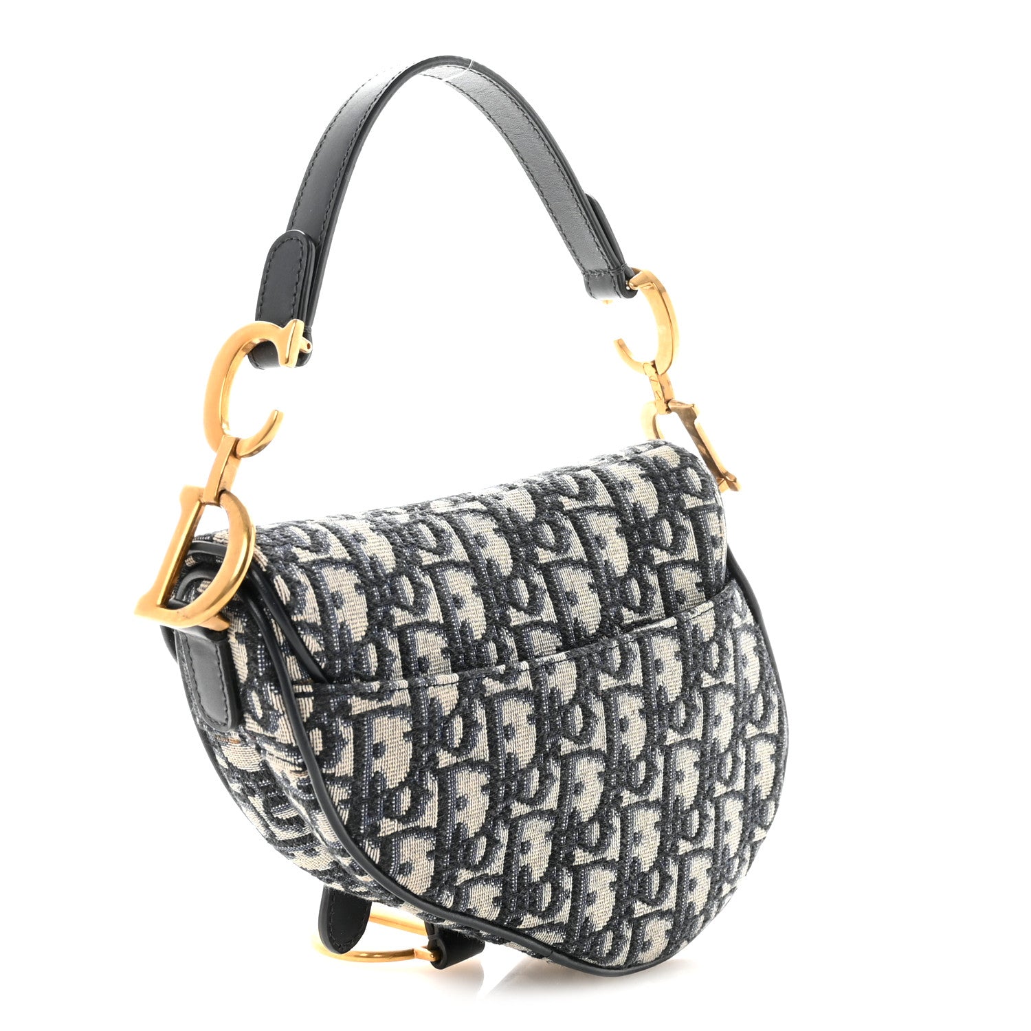 Christian Dior Oblique Mini Saddle Bag Blue 3 of 10