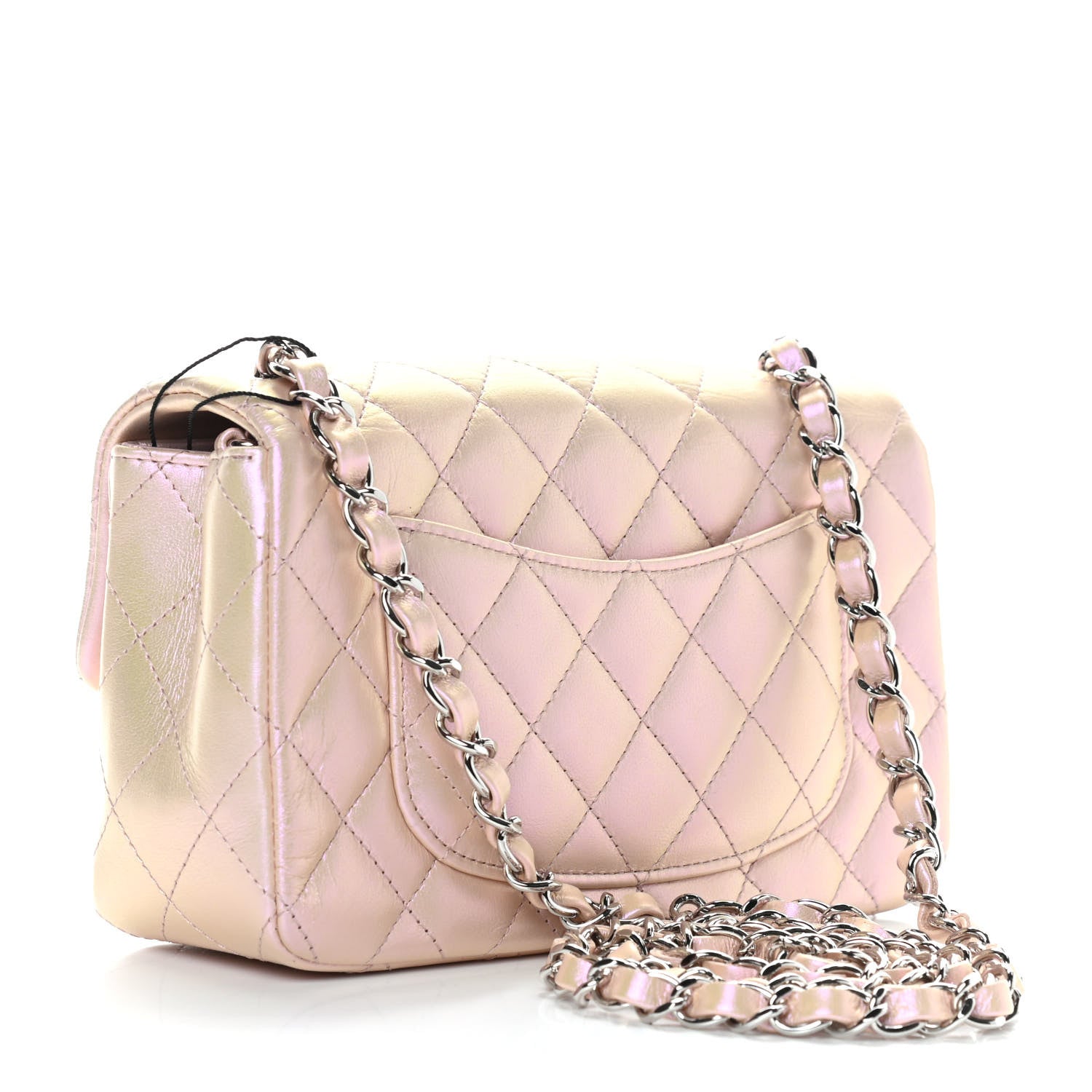 Chanel Iridescent Calfskin Quilted Mini Rectangular Flap Pink 3 of 9