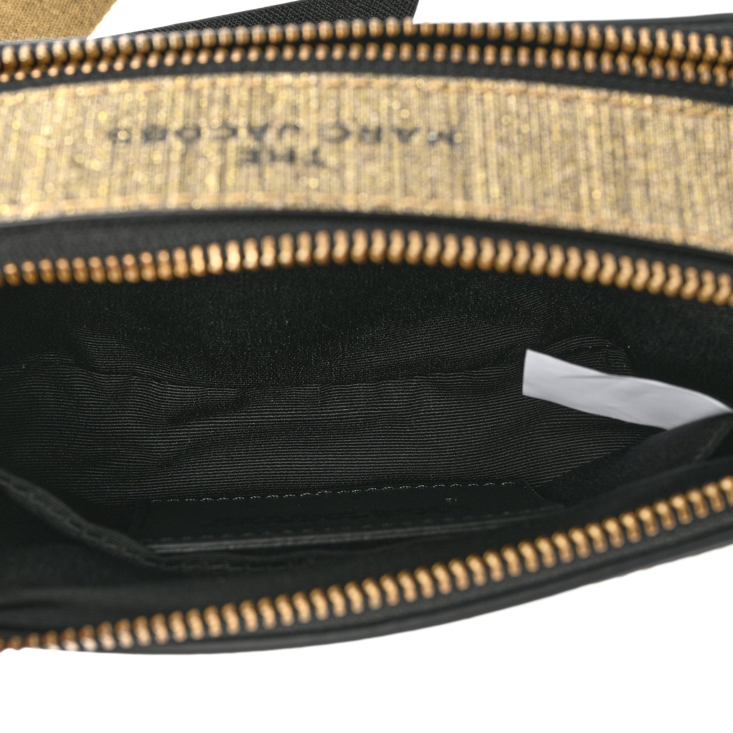 Metallic Calfskin Glitter Small Snapshot Camera Bag Gold Black